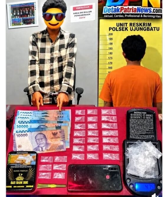 Dua Pria di Ujungbatu Rokan Hulu Ditangkap, Polisi Sita 30 Paket Sabu dan Uang Rp460 Ribu